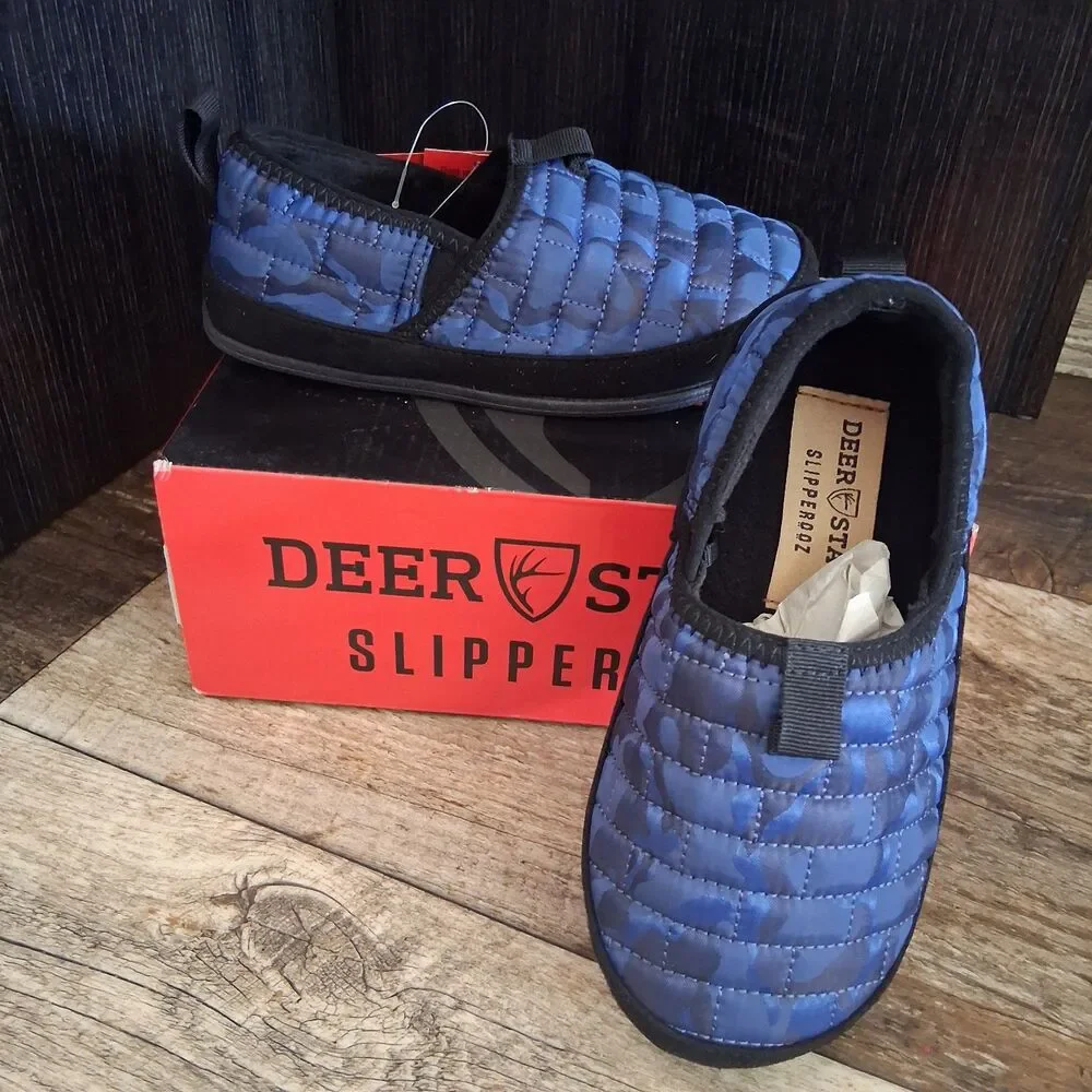 Deer Stags Little Kids Lil Yuma Quilted Slip-On House Shoe 13M Blue/Camo